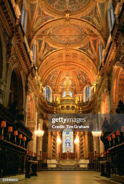 Interior of St Paul's Cathedral which was designed by architect Sir Christopher Wren, London, England.