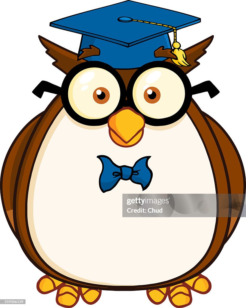 Wise Owl Teacher Cartoon Character With Glasses An High-Res Vector Graphic  - Getty Images
