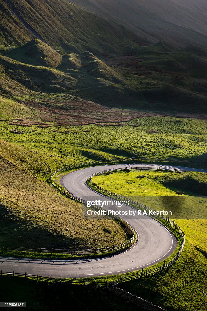 S shaped bend on a country road