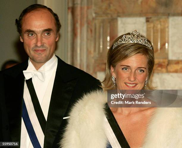 Prince Lorentz and Princess Astrid pose pose before the gala dinner at Laeken Castle October 18, 2005 in Brussels, Belgium. Portuguese President...