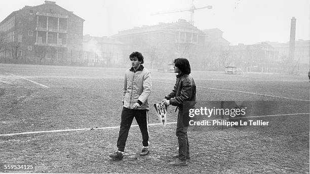 The football player Michel Platini at Juventus in Turin in January 1983.