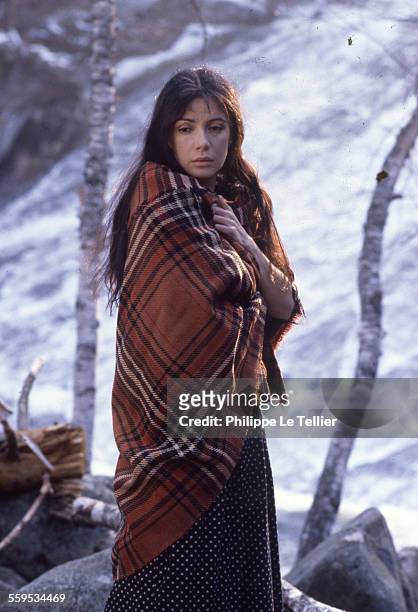 Canadian actress Carole Laure in Quebec for the filming of the movie 'Maria Chapdelaine', directed by Gilles Carle, November 1982.