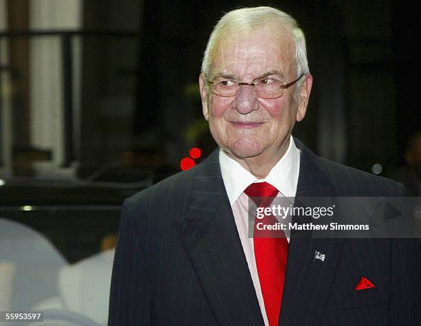 Chrysler Chairman Lee Iacocca attends the unveiling of the new Mercedes-Benz Maybach 57S at Mercedes Benz of Beverly Hills on October 18, 2005 in...