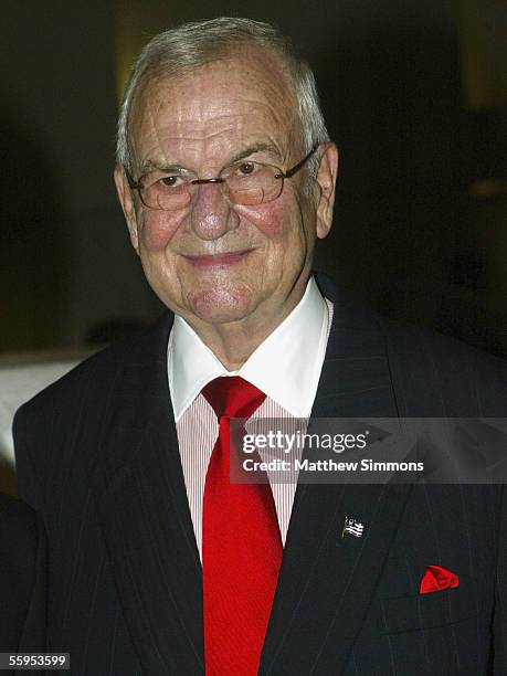 Chrysler Chairman Lee Iacocca attends the unveiling of the new Mercedes Benz Maybach 57S at Mercedes Benz of Beverly Hills on October 18, 2005 in...