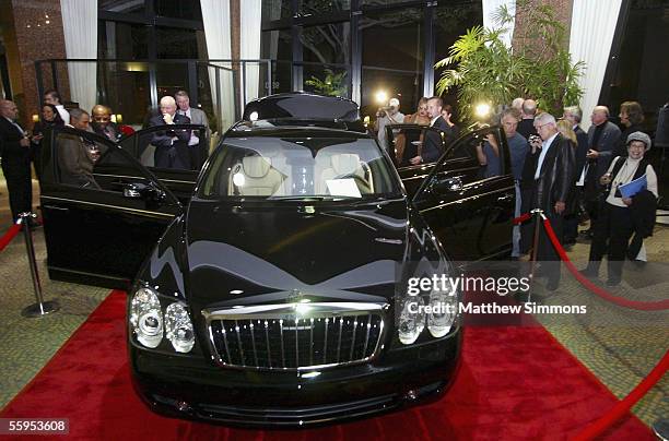 The new Mercedes-Benz Maybach 57S is unveiled at Mercedes Benz of Beverly Hills on October 18, 2005 in Beverly Hills, California. The 605 HP V12...