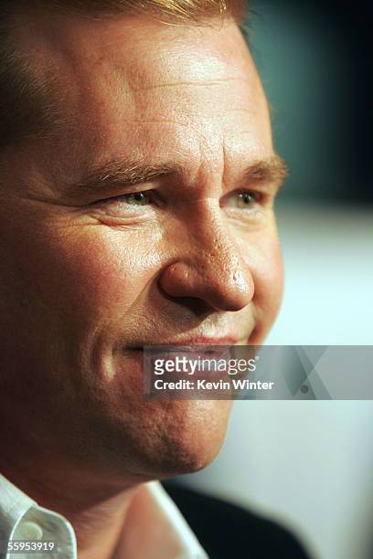 Actor Val Kilmer arrives at the Warner Bros. Premiere of "Kiss Kiss Bang Bang" held at the Grauman?s Chinese Theater on October 18, 2005 in...
