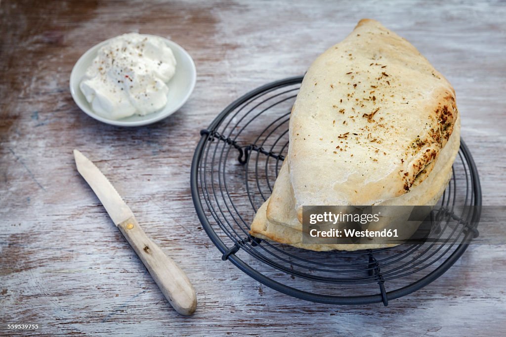 Home-baked naan bread