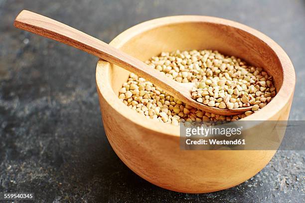 hemp seeds in a wooden bowl. - hemp seed 個照片及圖片檔