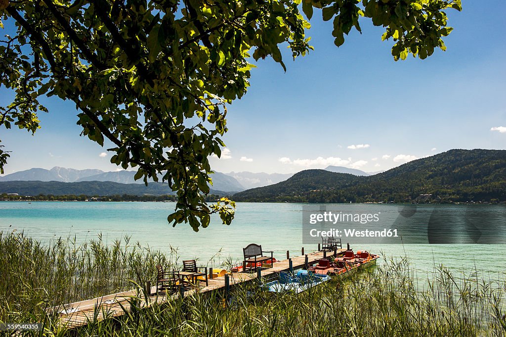 Austria, Carinthia, jetty at Lake Woertherses