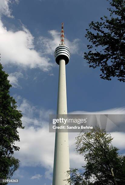 The television tower is seen on September 25, 2005 in Stuttgart, Germany. The tower, a concrete and steel construction was opened on the 5th February...