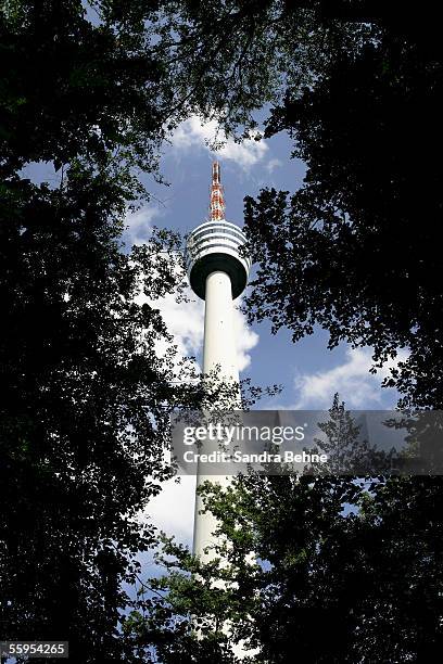 The television tower is seen on September 25, 2005 in Stuttgart, Germany. The tower, a concrete and steel construction was opened on the 5th February...