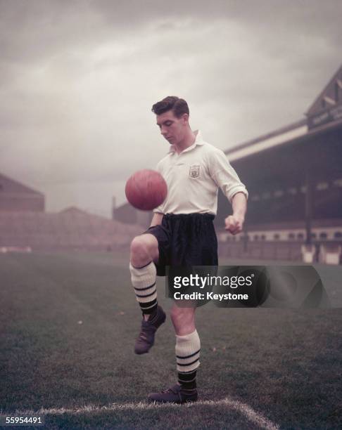 England footballer and Fulham Football Club captain Johnny Haynes , circa 1955.