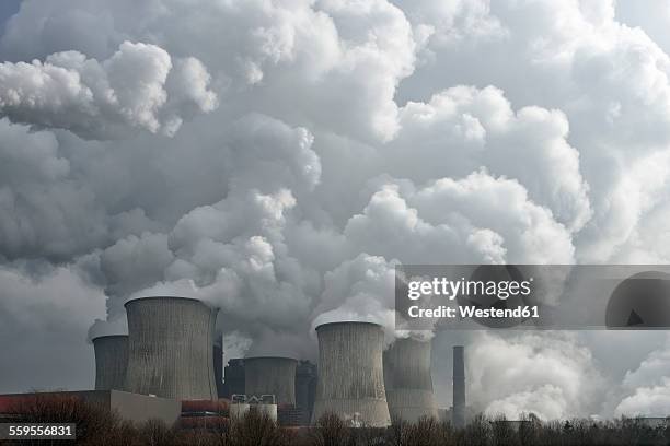 germany, niederaussem, view to coal-fired power station - coal fired power station stock pictures, royalty-free photos & images