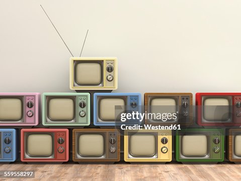 3D Rendering, old tv sets 3D Rendering, old tv sets