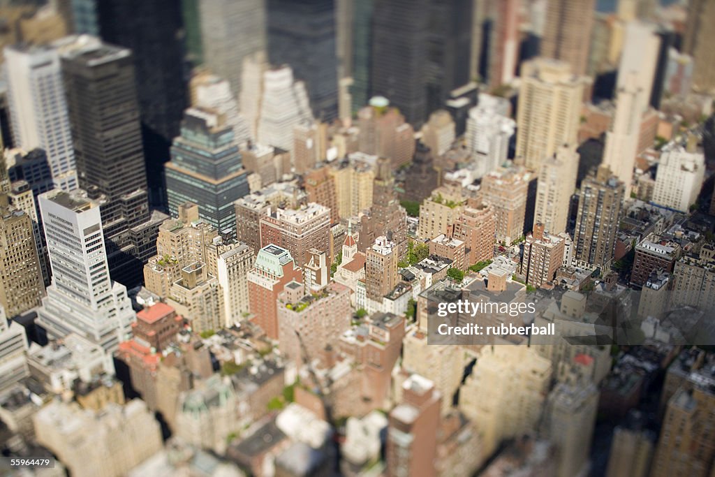 USA, New York, New York City, skyscrapers, aerial view