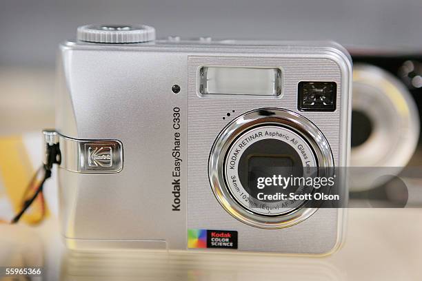 Kodak cameras sit on a shelf at a photography store October 19, 2005 in Chicago, Illinois. Kodak recently announced revenues from digital surpassed...