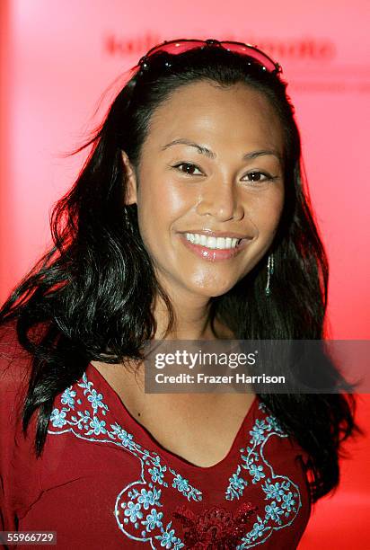 Actress Cassandra Hepburn in the front row at the Kelly Nishimoto Spring 2006 show during Mercedes-Benz Fashion Week at Smashbox Studios on October...