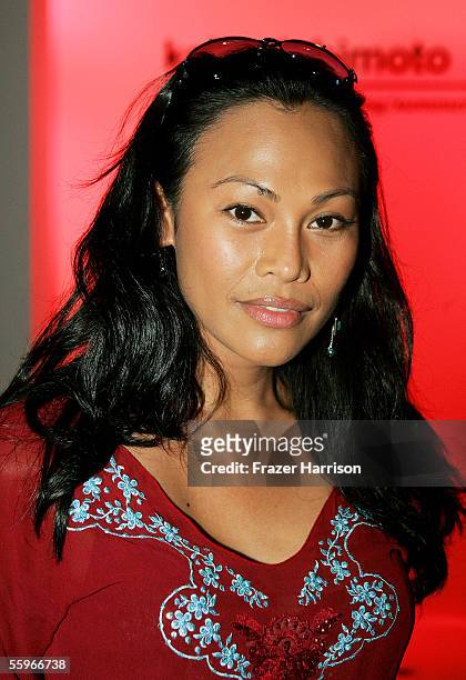 Actress Cassandra Hepburn in the front row at the Kelly Nishimoto Spring 2006 show during Mercedes-Benz Fashion Week at Smashbox Studios on October...