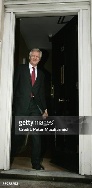 Conservative Leadership Challenger David Davis leaves home for Parliament on October 20, 2005 in London. Today will see the final ballot for the...