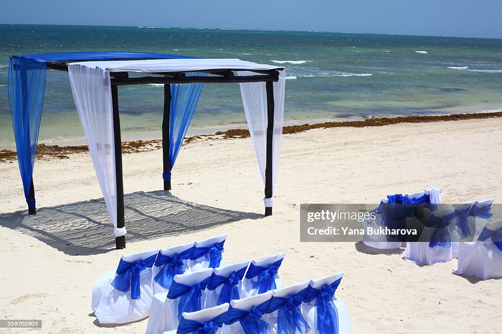 Wedding setup on the beach