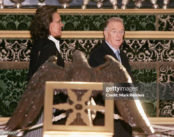Portuguese President Jorge Sampaio and his wife Maria Jose Ritta vist the Cathedral on October 20, 2005 in Antwerp, Belgium.The President of the...