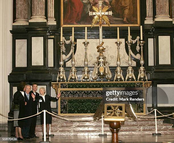 Portuguese President Jorge Sampaio and his wife Maria Jose Ritta vist the Cathedral on October 20, 2005 in Antwerp, Belgium.The President of the...