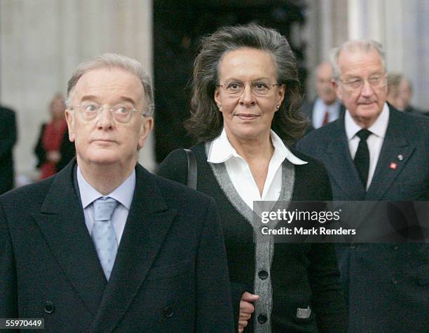 Portuguese President Jorge Sampaio, his wife Maria Jose Ritta and King Albert visit the Cathedral on October 20, 2005 in Antwerp, Belgium.The...