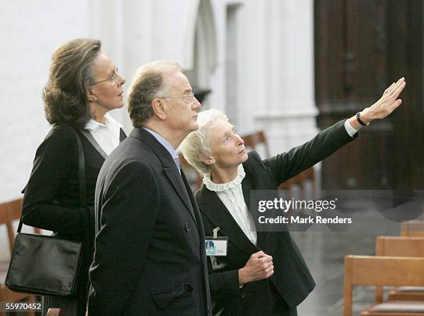 Portuguese President Jorge Sampaio, his wife Maria Jose Ritta and guest visit the Cathedral on October 20, 2005 in Antwerp, Belgium.The President of...
