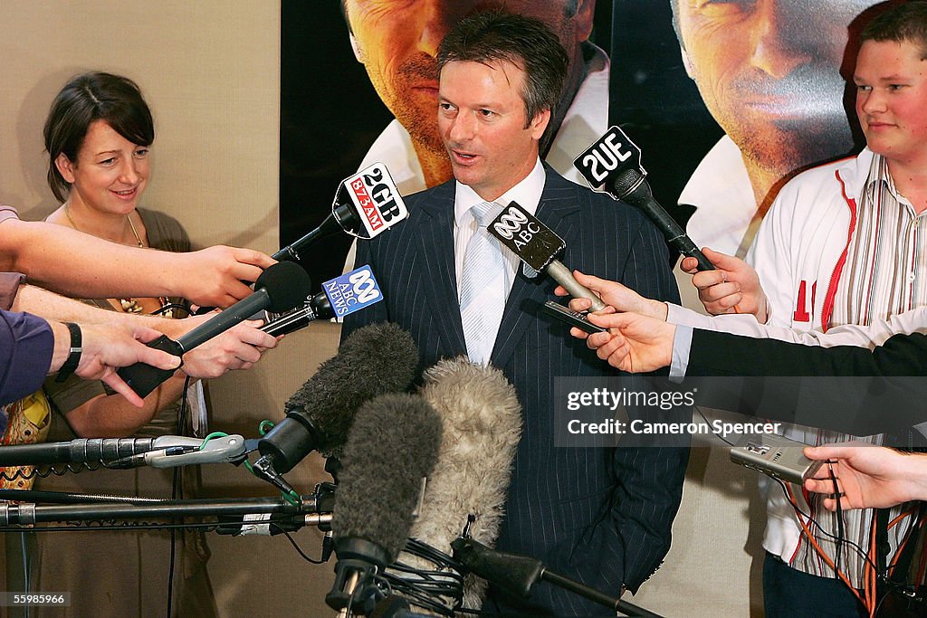 Retired Australian Cricket Captain Steve Waugh Talks To Media About retired-australian-cricket-captain-steve-waugh-talks-to-media-about
