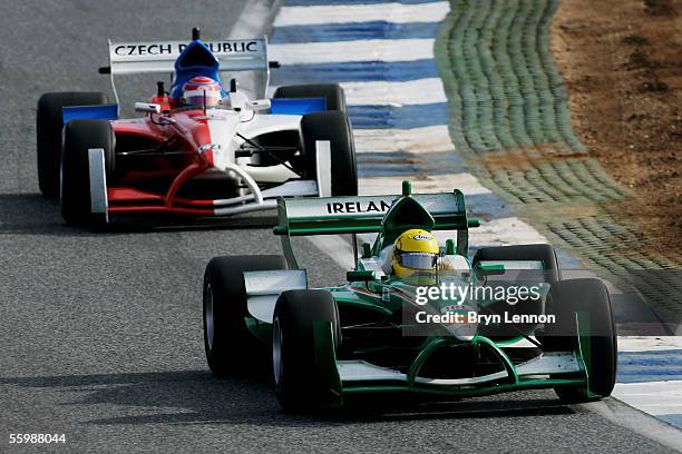 Ralph Firman of Ireland in action during the A1 Grand Prix of Nations Feature race at the Circuito Estoril on October 23, 2005 in Estoril, Portugal.