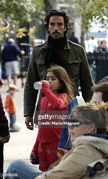 Carlos Leon is seen with his daughter with Madonna, Lourdes, on October 23, 2005 in New York City.