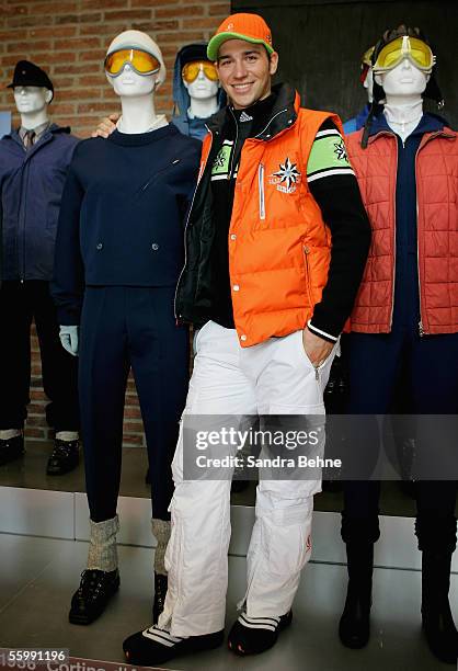 Felix Neureuther poses for a photo during the Presentation of the official Turin 2006 wardrobe to the German Winter Olympics Team on October 24, 2005...