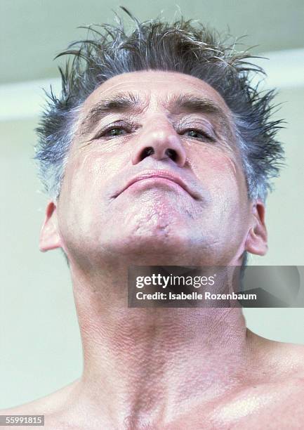 mature man looking at camera, low angle view, portrait - head back stock pictures, royalty-free photos & images