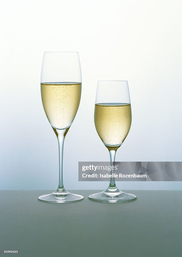 Two flutes of Champagne