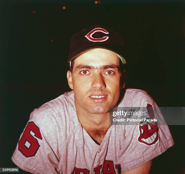 American baseball player Rocky Colavito of the Cleveland Indians poses for a portrait, 1958 or 1959 Season.