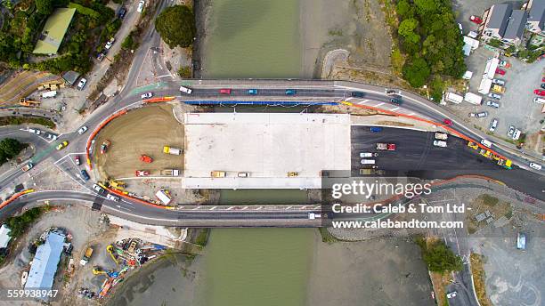 bridge under construction - christchurch canterbury region in neuseeland stock-fotos und bilder