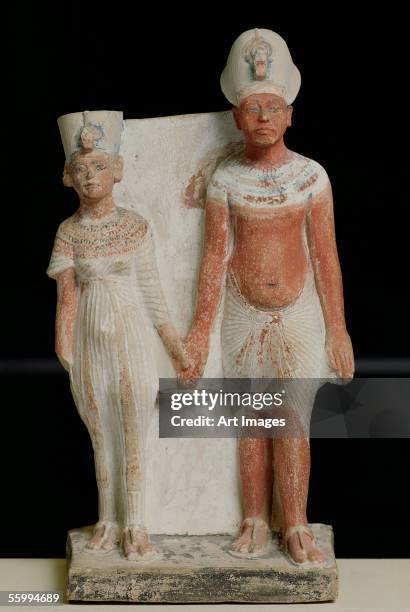 Statuette of Amenophis IV and Nefertiti, from Tell el-Amarna, Amarna Period, New Kingdom, 1353-1337 BC