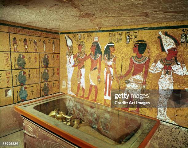 The burial chamber in the Tomb of Tutankhamun, New Kingdom