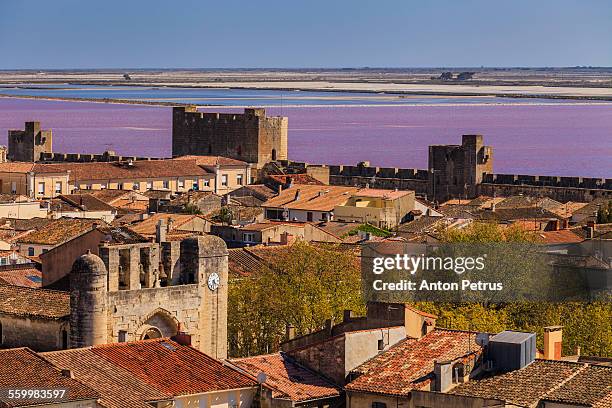 aigues-mortes, languedoc-rousillon, france - gard stock-fotos und bilder