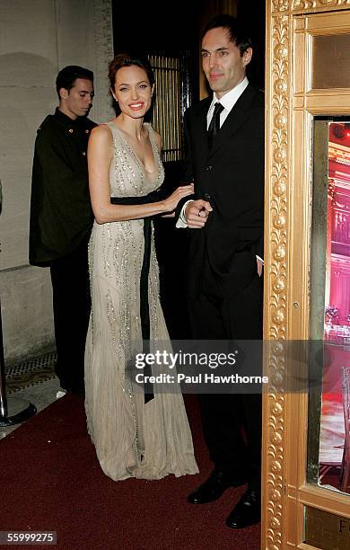 Actress Angelina Jolie and her brother James Haven attend the Worldwide Orphans Foundation to Honor Christine Ebersole at Capitale October 24, 2005...