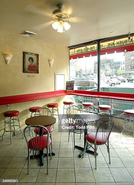Interior photographs of Mama Duke Restaurant on the corner of Bergan Street and Flatbush Avenue on April 20, 2004 in the Brooklyn borough of New York...