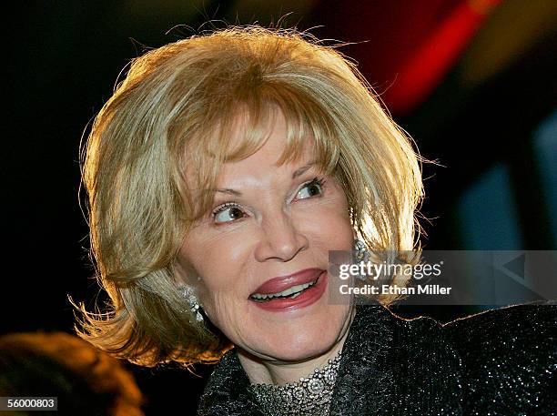 Singer Phyllis McGuire smiles as she appears at French entertainer Line Renaud's Las Vegas Walk of Stars dedication ceremony at the Paris Las Vegas...