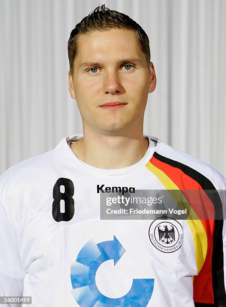 Sebastian Prei? during the presentation of the German National handball Team at the Gerry Weber Sportpark Hotel on October 24, 2005 in Halle /...