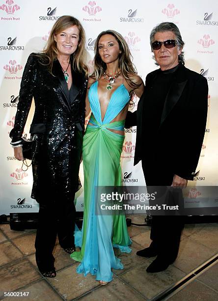 Eva Cavalli, Victoria Beckham and Roberto Cavalli arrive at the Swarovski Fashion Rocks for The Prince's Trust event at the Grimaldi Forum October...