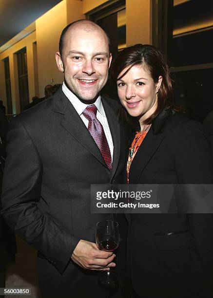 The Daily Show reporter Rob Corddry and his wife Sandra attend the VIP opening of the Top of the Rock, the observation deck at Rockefeller Center...