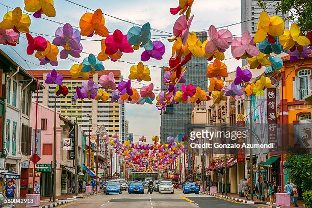 chinatown in singapore - chinatown stock pictures, royalty-free photos & images