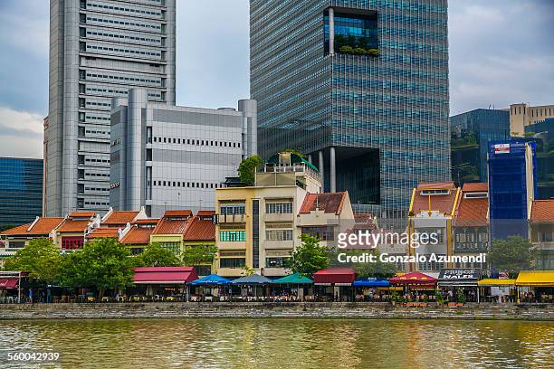 central business district in singapore. - singapore river stock-fotos und bilder