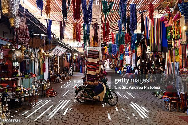 the souk of marrakech, morocco - marokko marrakesh stock-fotos und bilder