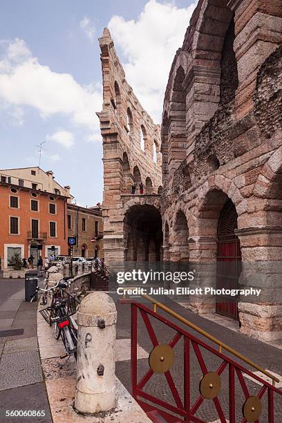 the roman arena in verona, italy. - arena di verona stock pictures, royalty-free photos & images