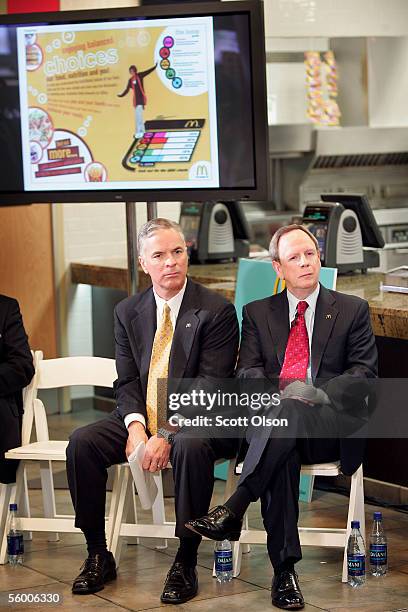 Ralph Alvarez , President of McDonald's North America, and Jim Skinner , Chief Executive Officer of McDonald's Corporation, helps to introduce...